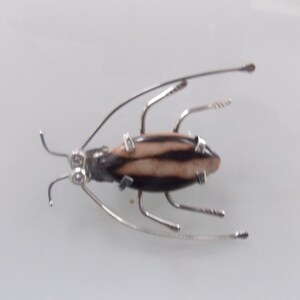 Bug - pin  Sterling/s and  agate stone for body