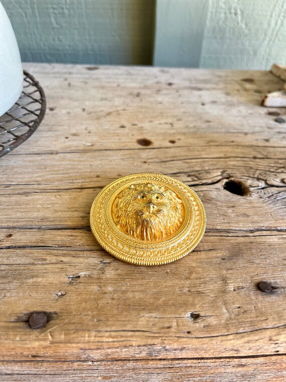 Large Circle Brooch / Large Circle Pendant / Gold… - image 2