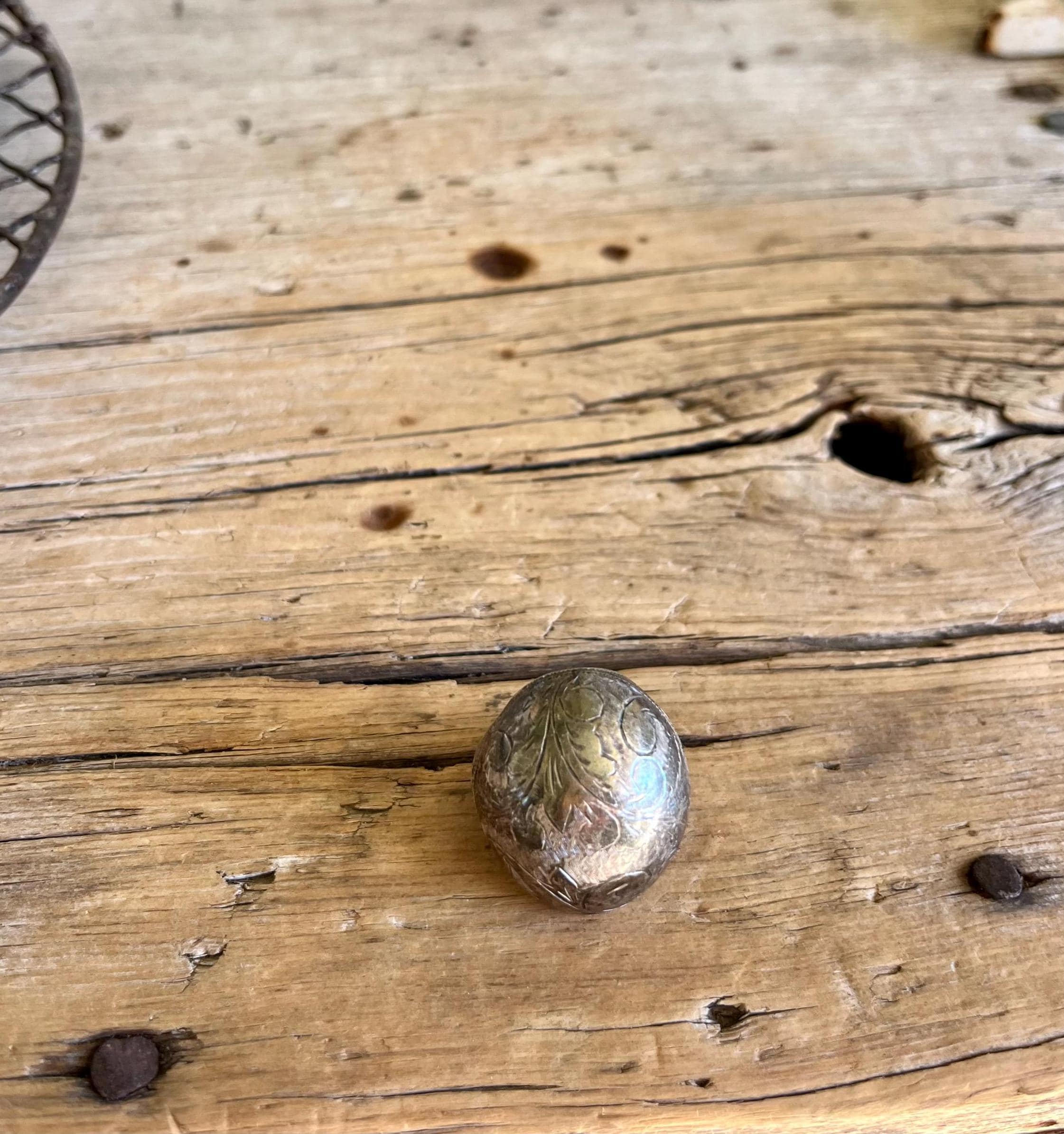 Sterling Silver / Knuckle Ring / Hollow / Domed / Etched / Tapered