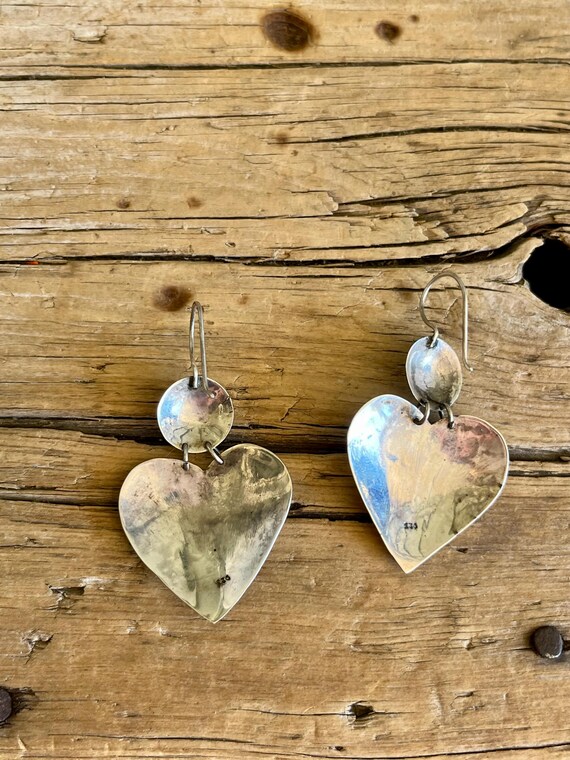 Sterling Silver / Dangle Earrings / Ruby Gemstone… - image 5