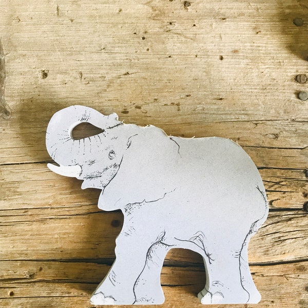 Gray Elephant / 78 Pages / Note Pad / Trunk Up / White Tusks / Republican Paper / Colorbök, Inc / 100 Percent Recycled / Magnetic Stip /