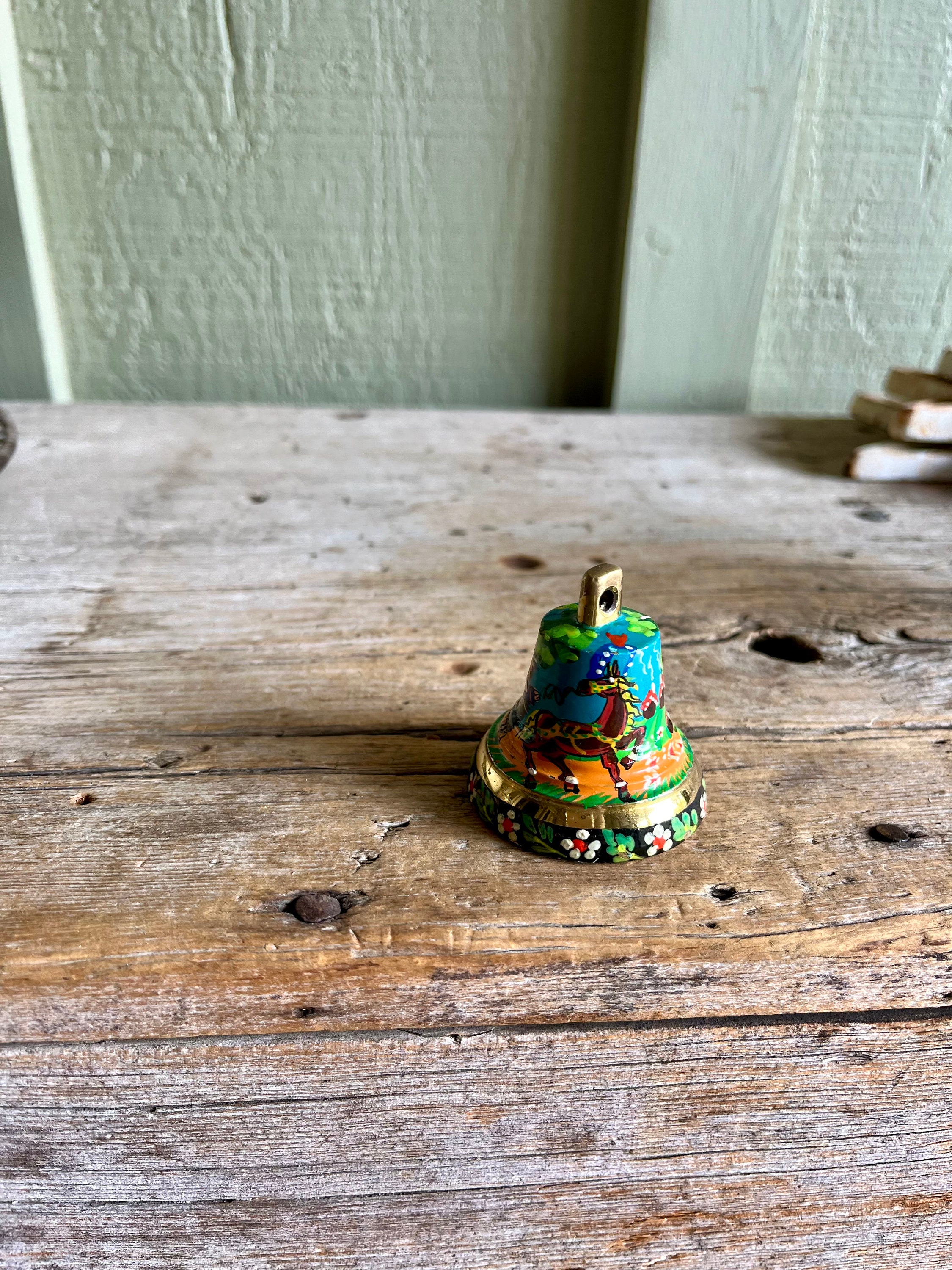 Bronze Bell / Enamel Paint / Hand Painted / Horse-drawn Carriage ...