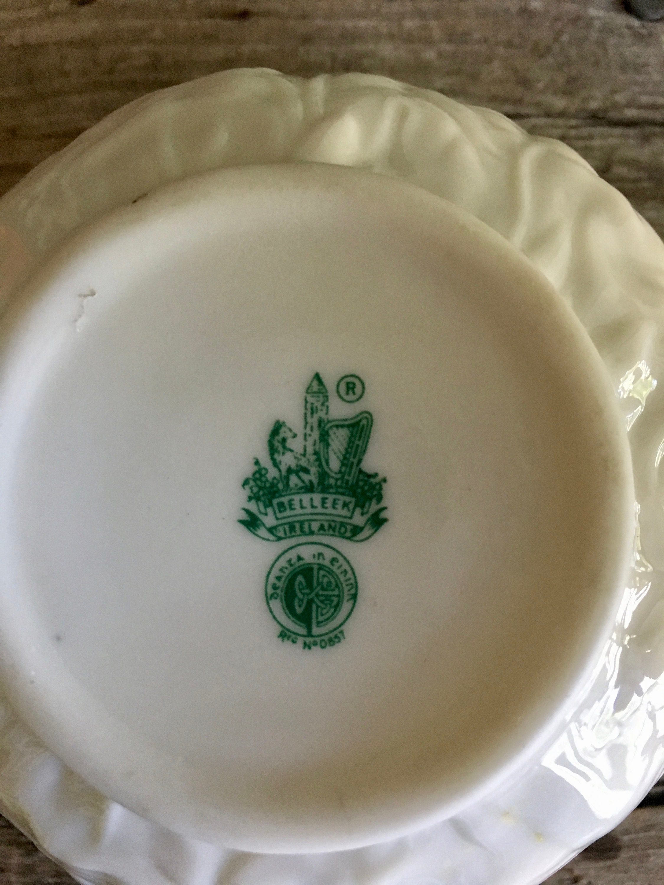 Belleek ベリーク クリーム＆シュガーボウル イエローラスター Belleek Pottery /china / Lotus Pattern / Yellow / Creamer / Open