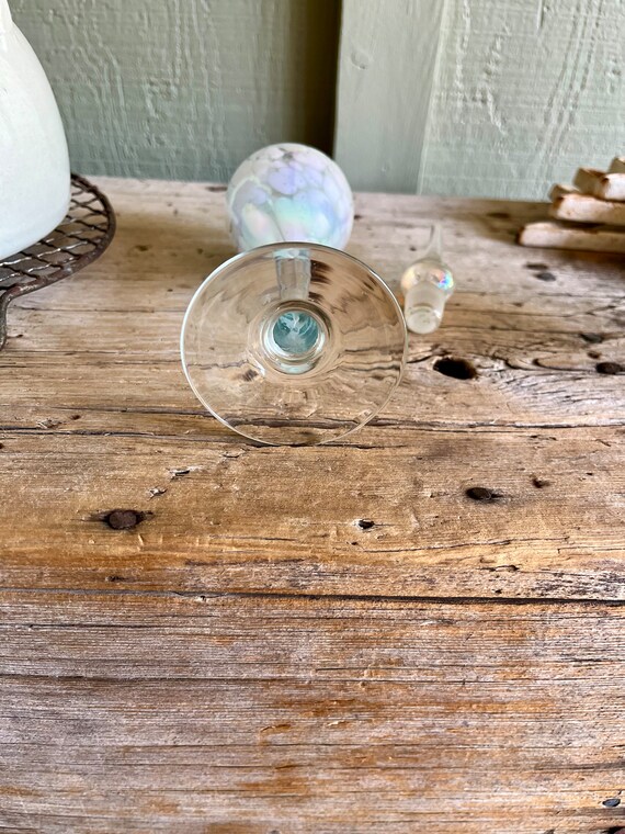 Hand Blown Glass / Perfume Bottle / Opalescent White … - Gem