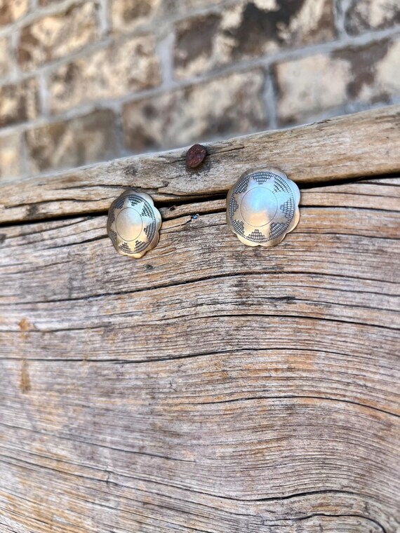 Sterling Silver / Stud Earrings / Native American… - image 3