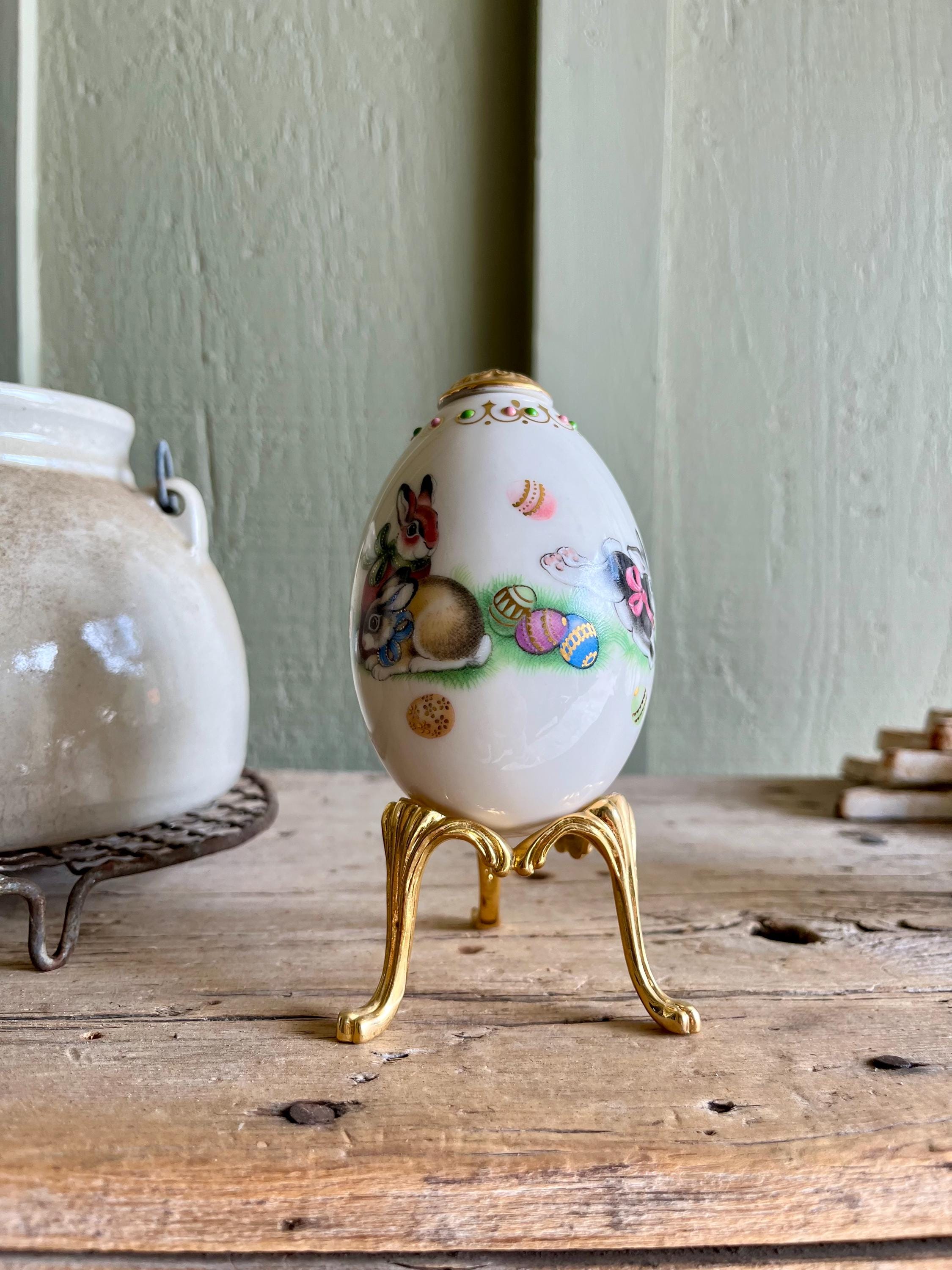 Bunny Easter Lenox 美品♡Lenoxラビットイースターエッグ Rabbit #1797399027 | Centerpiece Eggs Painting 小物入れ