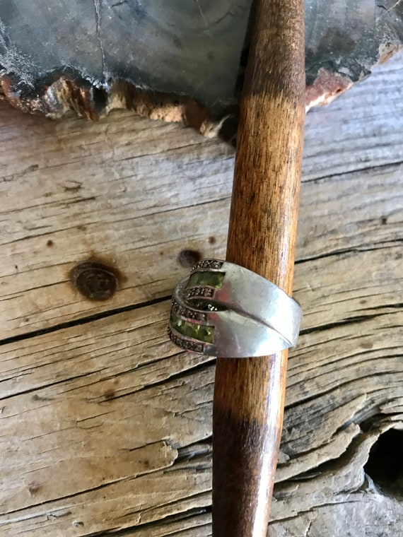 Sterling Silver / Tiny Diamonds / Peridot Stones … - image 8