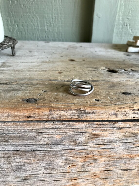 Sterling Silver / Interlocking Ring / 3 Bands / O… - image 2