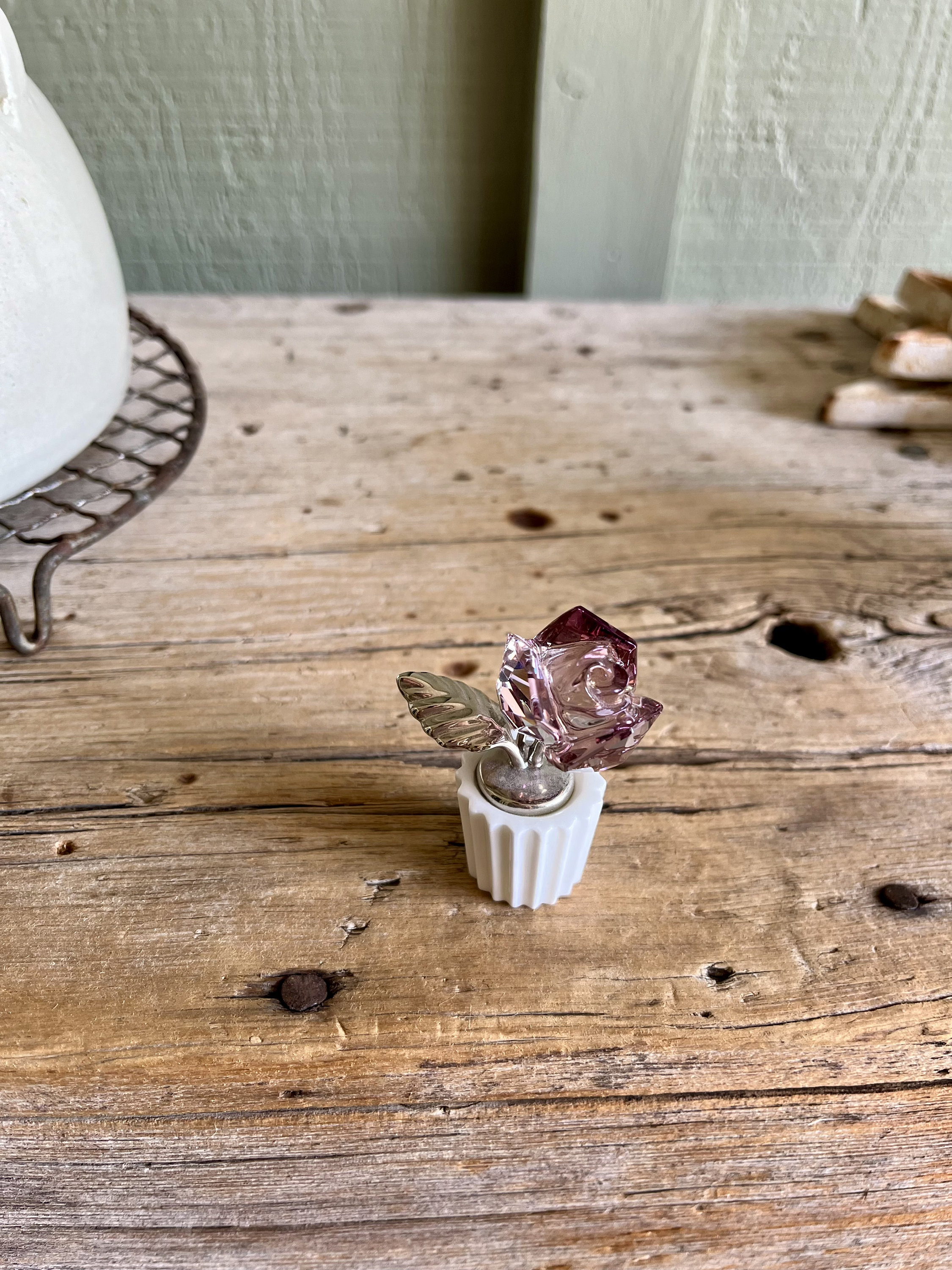 Carolynn - Swarovski Crystal / Potted Flower / Purple Rose