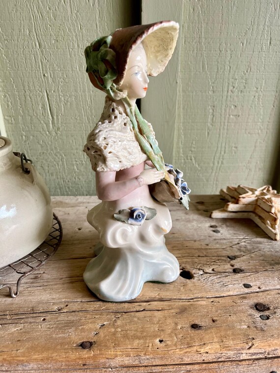 Cordey China Figurine / Victorian Style / Porcelain Half Lady