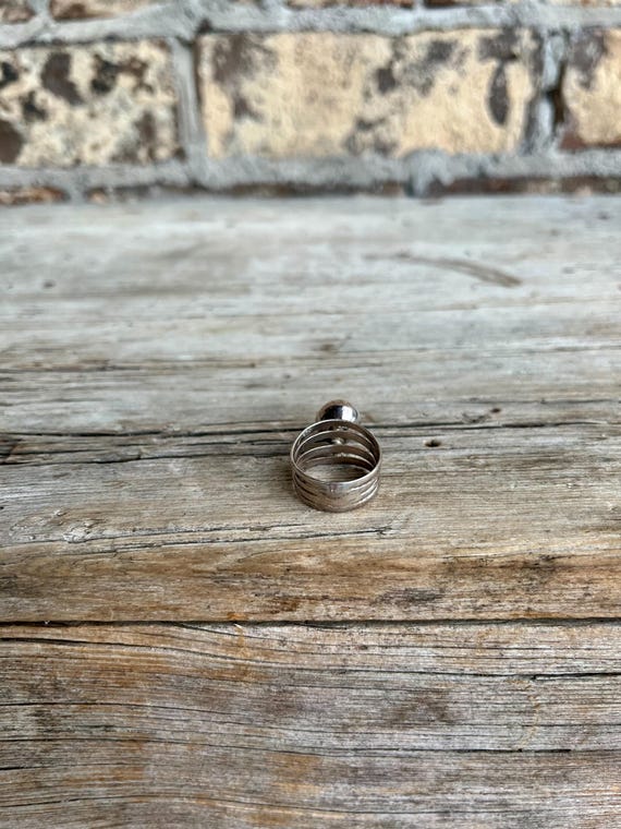 Sterling Silver Ball Ring: Split Shank, 4-Band De… - image 3