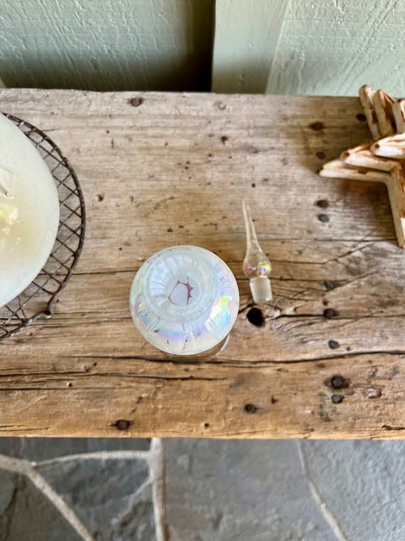 Hand Blown Glass / Perfume Bottle / Opalescent White … - Gem