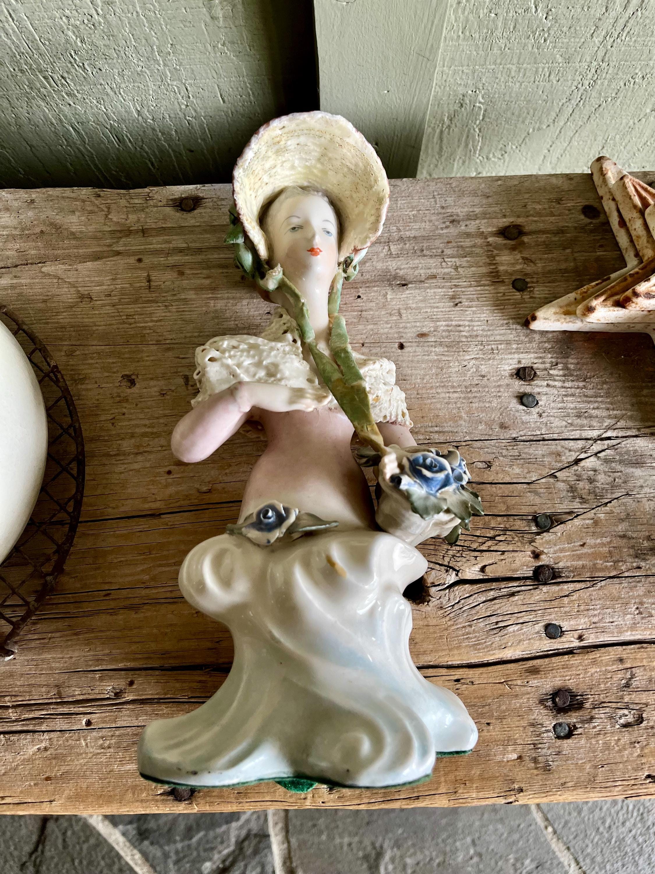 Cordey China Figurine / Victorian Style / Porcelain Half Lady
