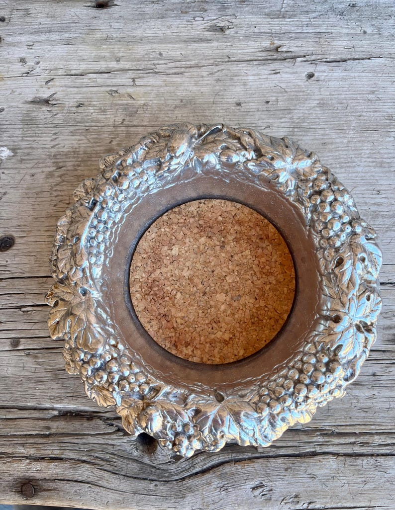 Arthur Court Grape Pattern Wine Bottle Coaster - Thumbnail 3