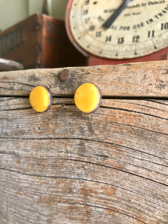 Sterling Silver / Yellow Bakelite / Butterscotch … - image 3