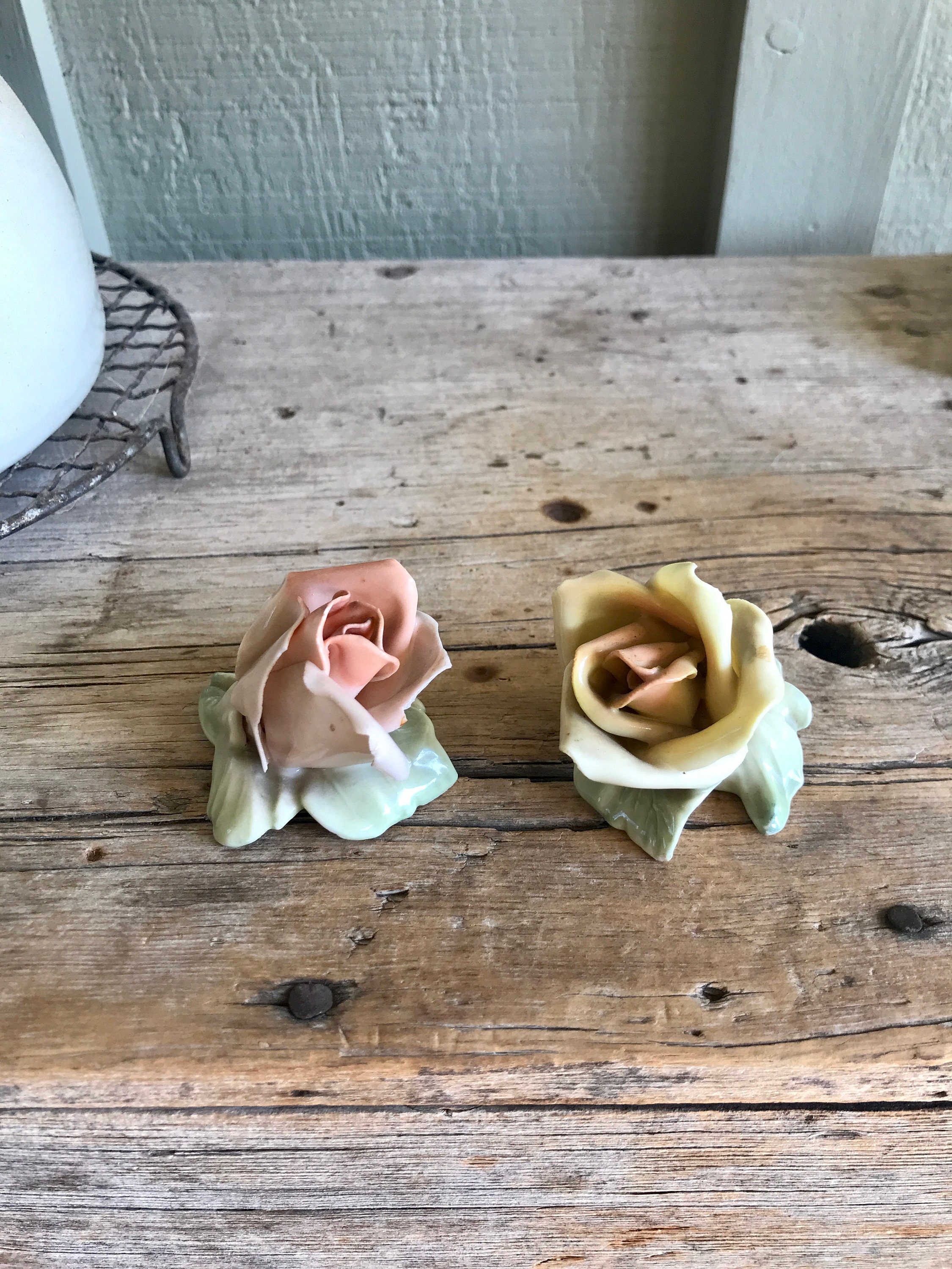 Porcelain Rose Figurines / Karl Ens Volkstedt / Bavaria / 3D