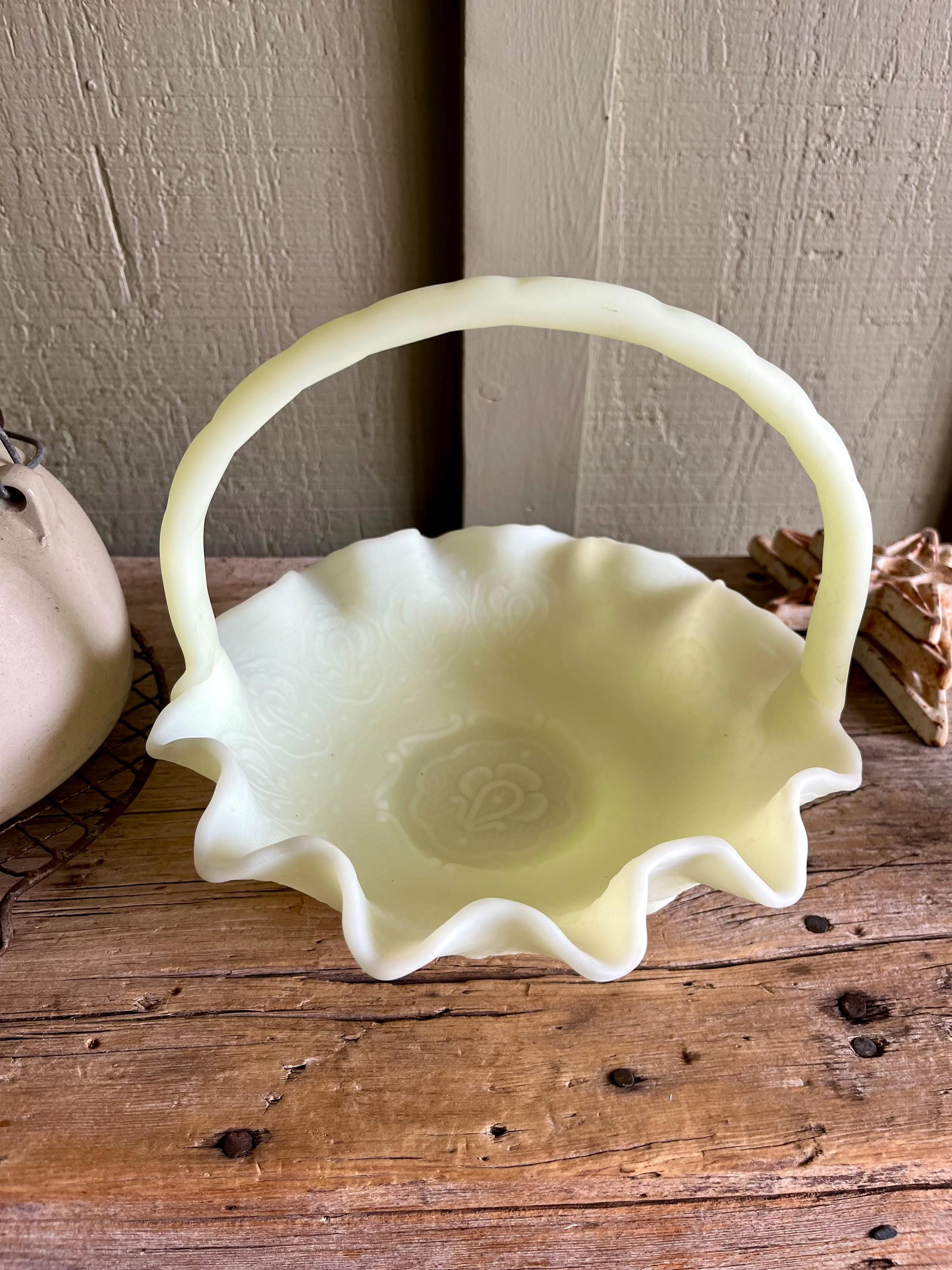 Fenton Glass Basket - Etsy