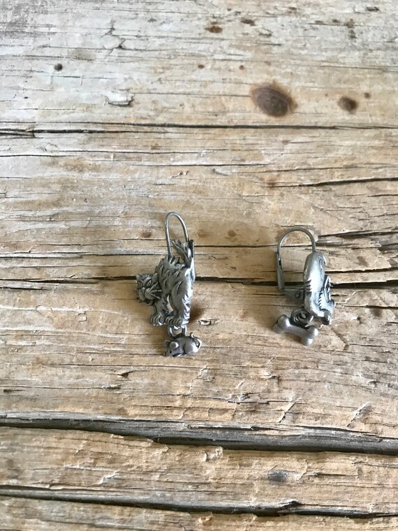 J. Jonette / Dangle Earrings / Silver Tone / Dog … - image 6