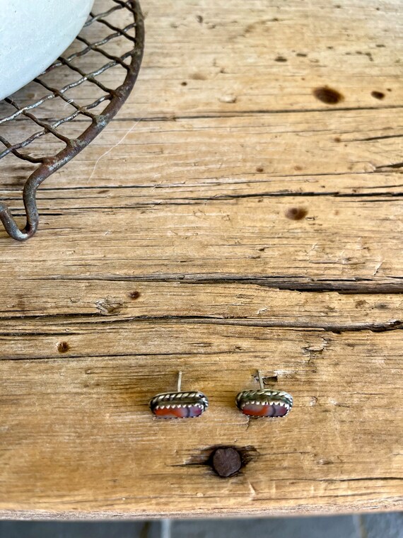 Sterling Silver / Drop Earrings / Rectangle Gemst… - image 5