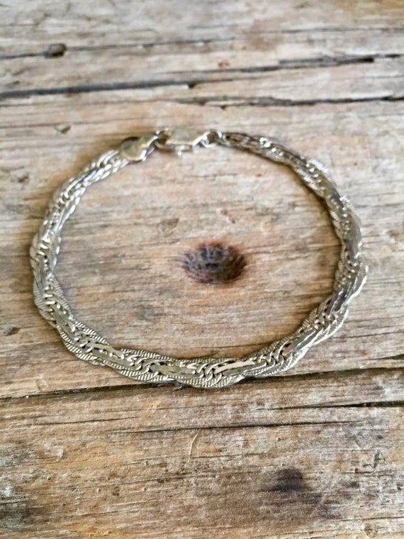 Sterling Silver Bracelet / Hammered / Textured / … - image 2