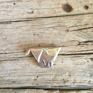 Sterling Silver Brooch / Pin / Pendant / Animal / Dog / Cat / Abstract / Nondescript / Four Legged Animal /
