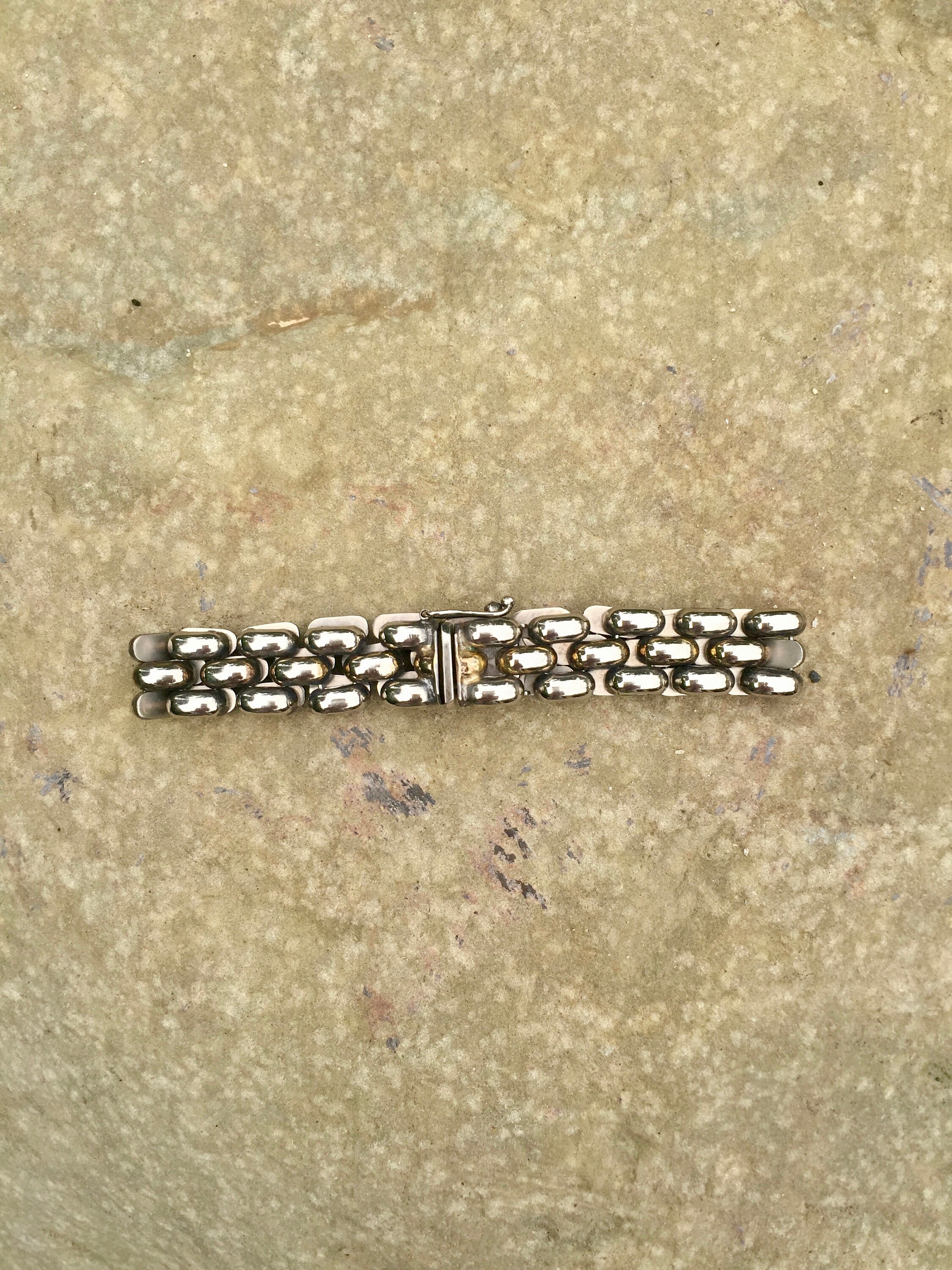 Sterling Silver Bracelet / Panther Link / Brick Pattern / - Etsy