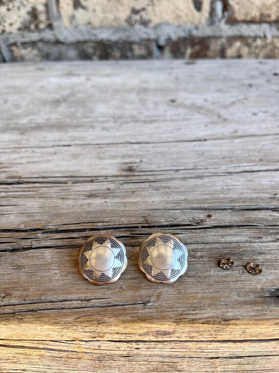 Sterling Silver / Stud Earrings / Native American… - image 4