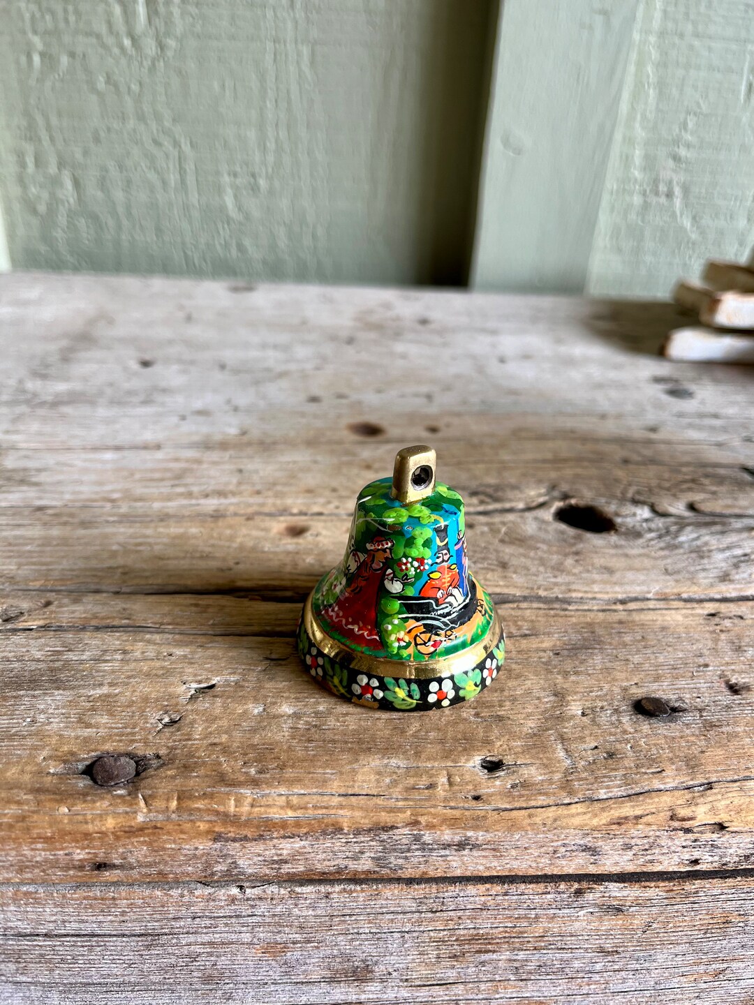 Bronze Bell / Enamel Paint / Hand Painted / Horse-drawn Carriage ...