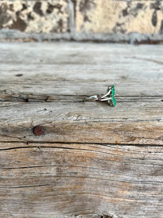 Sterling Silver Ring: Emerald & Ruby Gemstones, S… - image 2