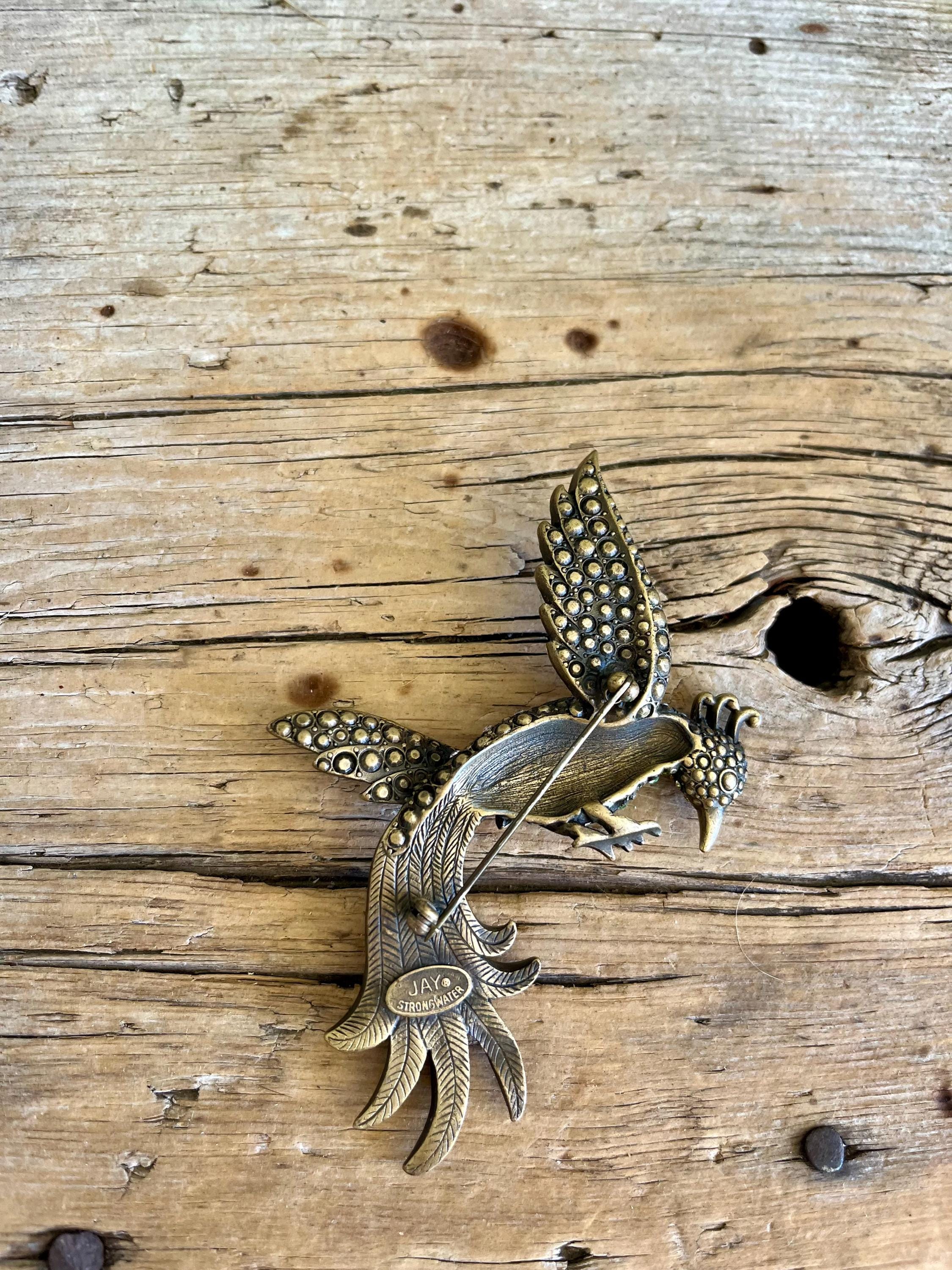 Jay Strongwater / Large Brooch / Crystal Brooch / Flying Bird