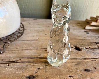Reijmyre Crystal / Cat Figurine / Kitty Cat / Sitting / Made in Sweden / 4.50 Inch