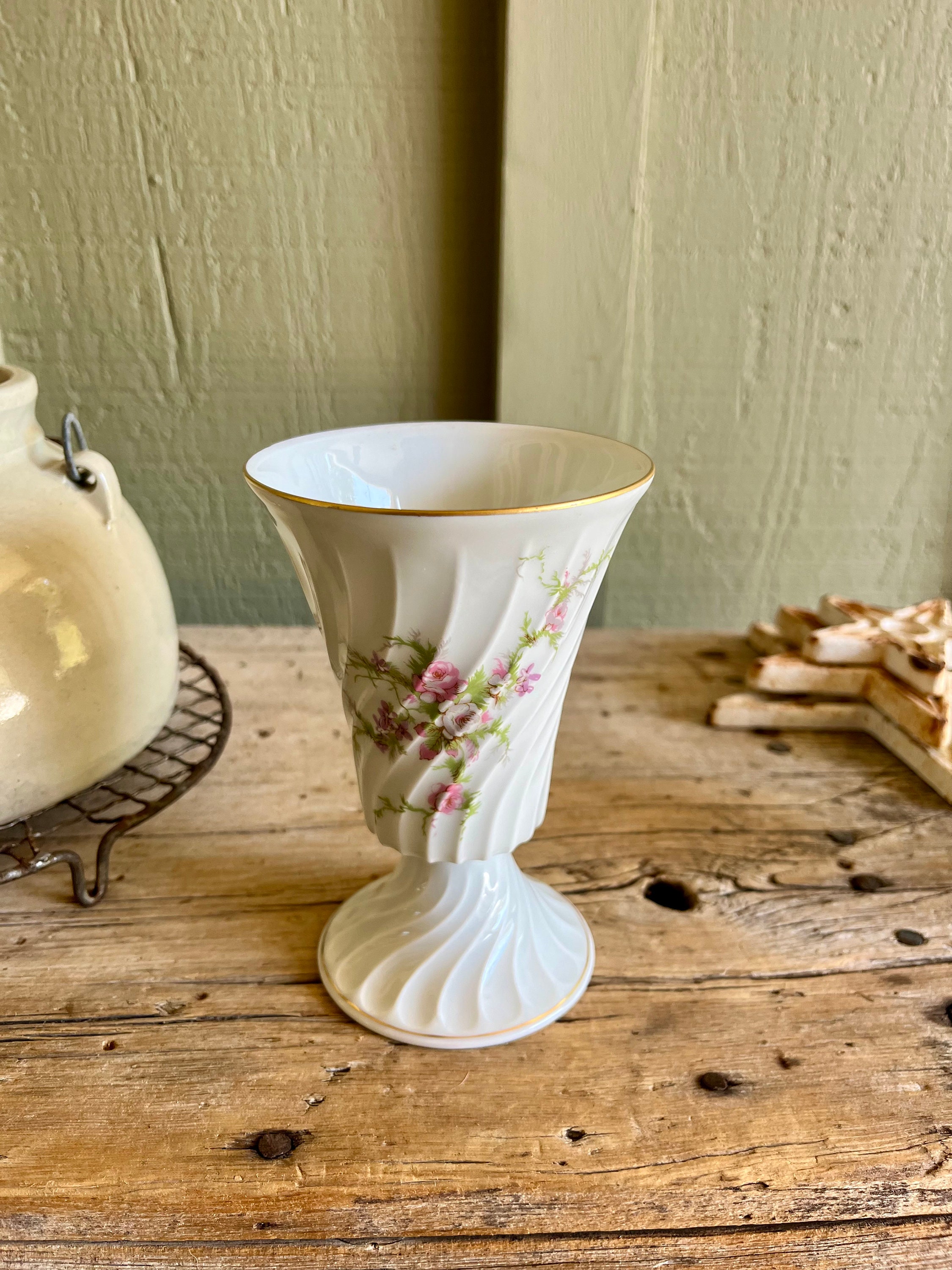 Haviland Limoges / La Mazagran / Pink Roses / Lavender Flowers