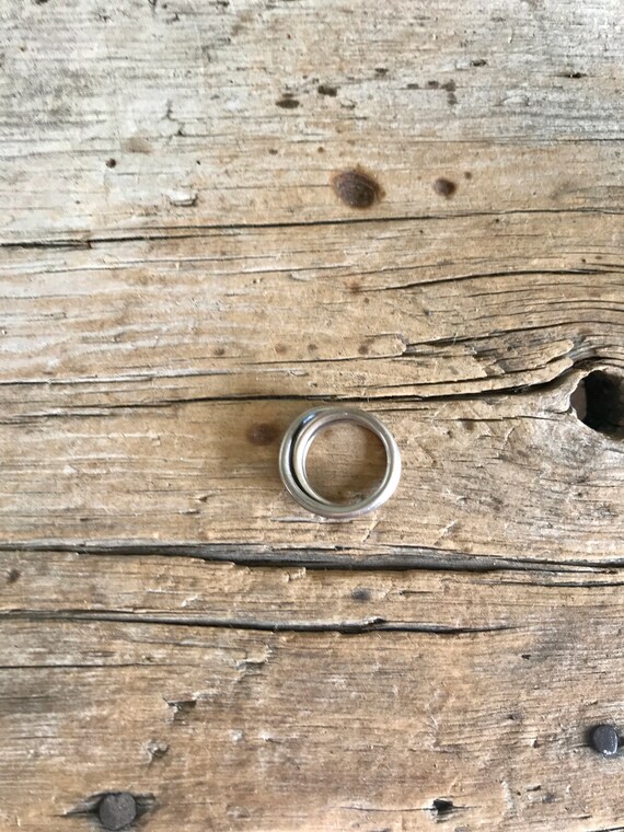 Sterling Silver / Interlocking Ring / 3 Bands / O… - image 5