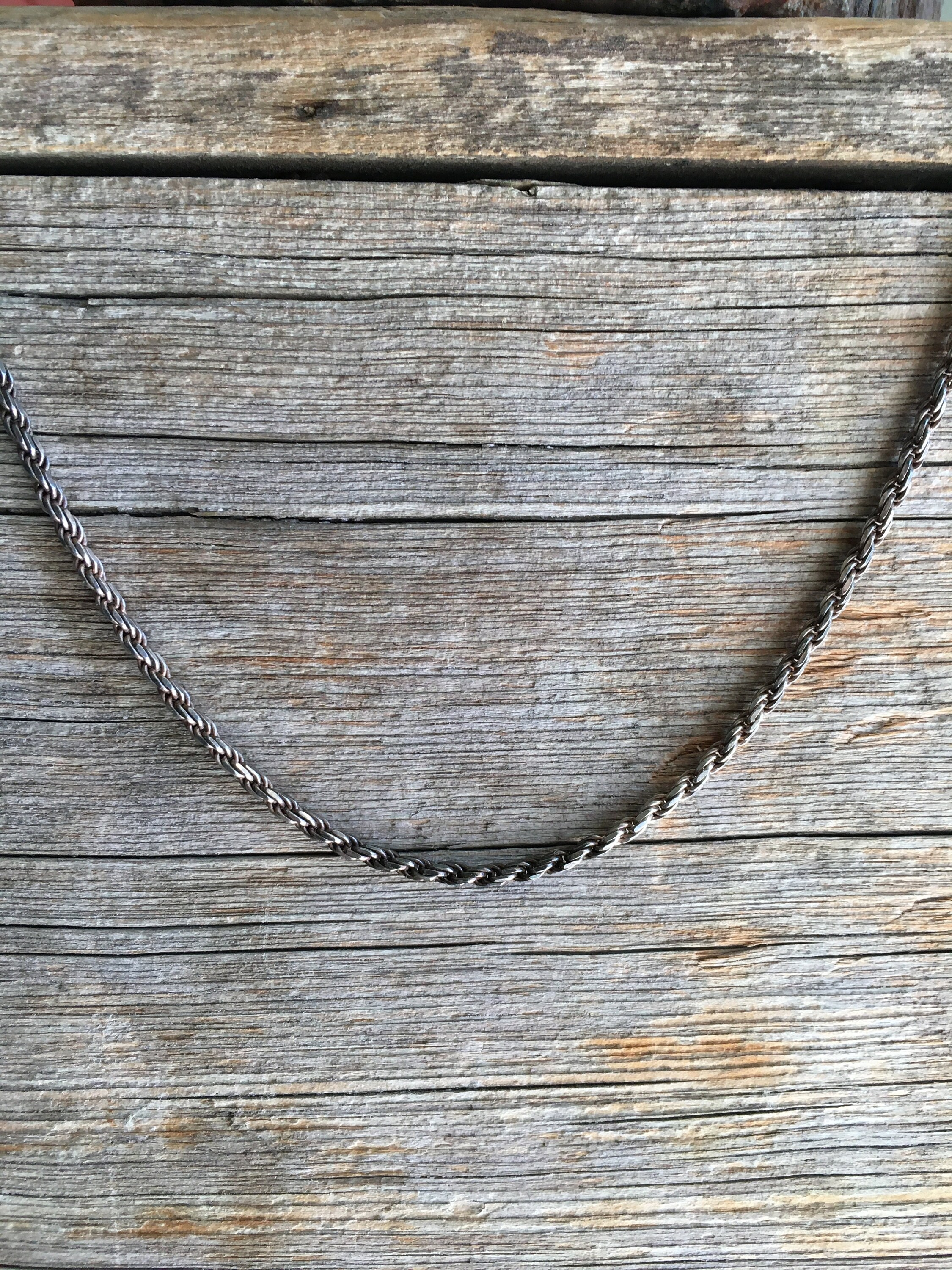 Sterling Silver Necklace / Twisted Rope Chain / 2mm / Made in Etsy