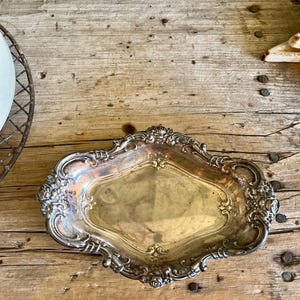 Wallace / Sterling Silver / Repousee Dish / Royal Rose / Meadow