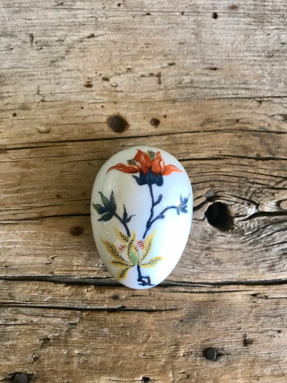 Limoges Egg / Limoges France / Trinket Box / Whit… - image 1