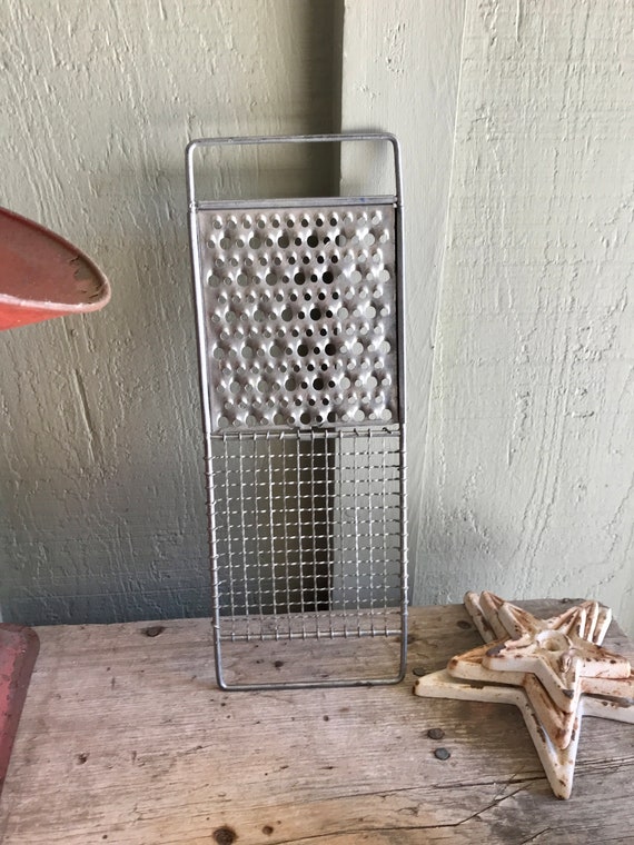 Antique Wood and Tin Cheese Grater