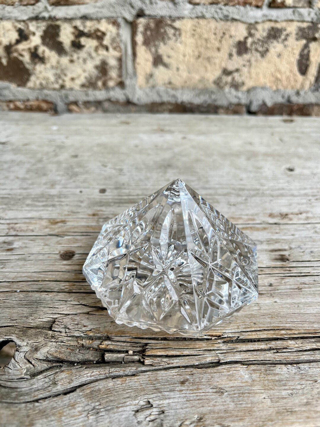 Triangle Paperweight Waterford Crystal / Lead Crystal / Pyramid Paperweight / Triangle ...