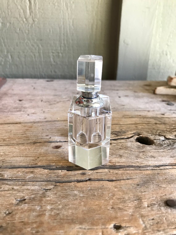 Perfume Bottle / Crystal / Glass Stopper / Small Bott… Gem