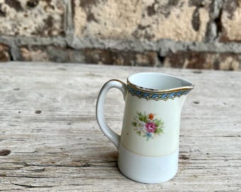 Noritake China / Wellsdale Pattern / Mini Creamer / Blue and Tan