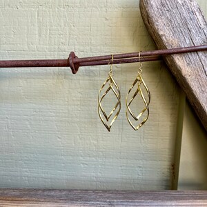 Sterling Silver / Gold Vermeil / Dangle Earrings / Double Hoops / Twisted / Geometric / Marquise Loops /