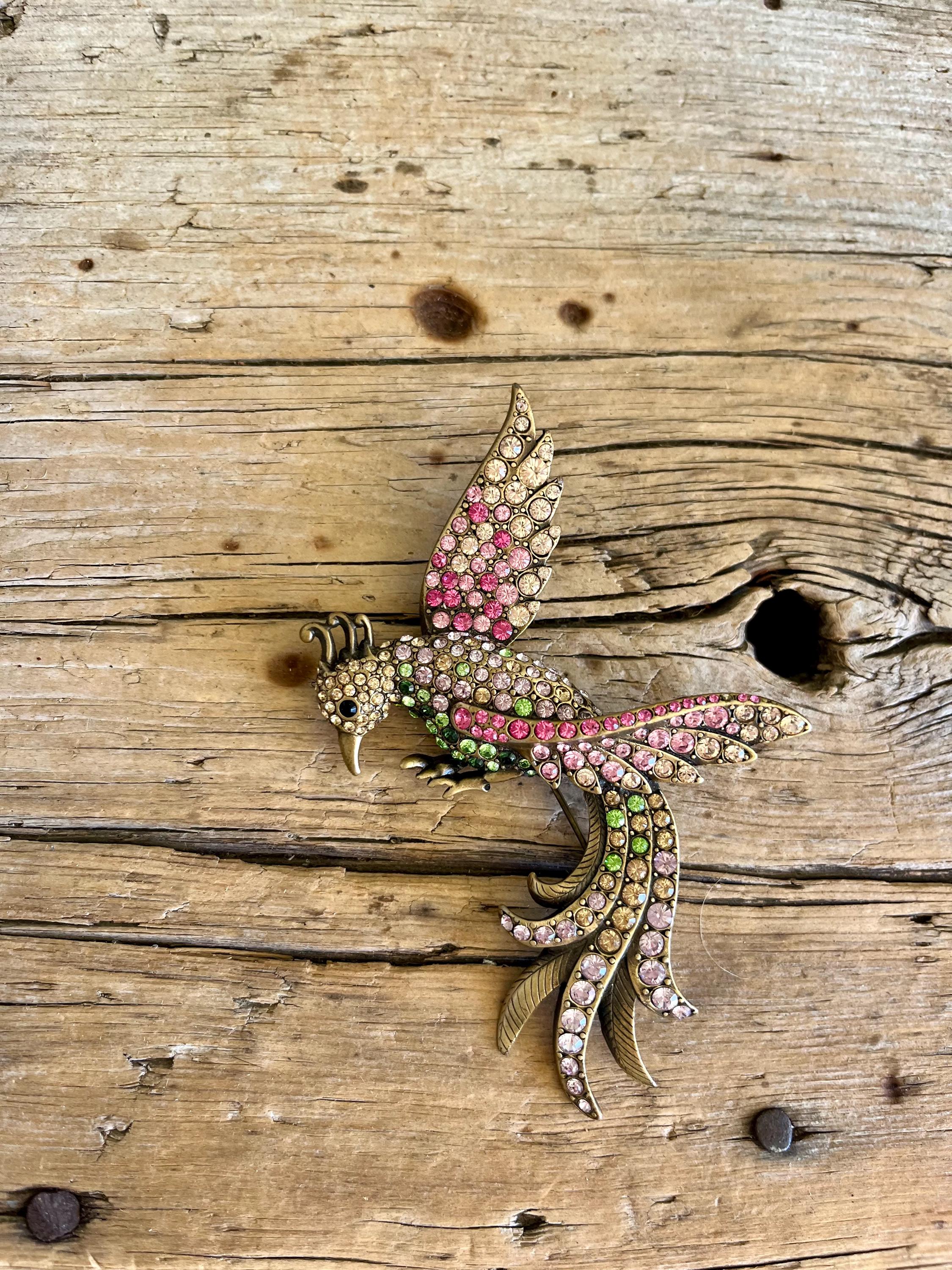 Jay Strongwater / Large Brooch / Crystal Brooch / Flying Bird