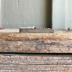 Sterling Silver / Tie Tack / Tie Clip / Rectangle Bar / Diamond Cuts / 1.50 Inches /