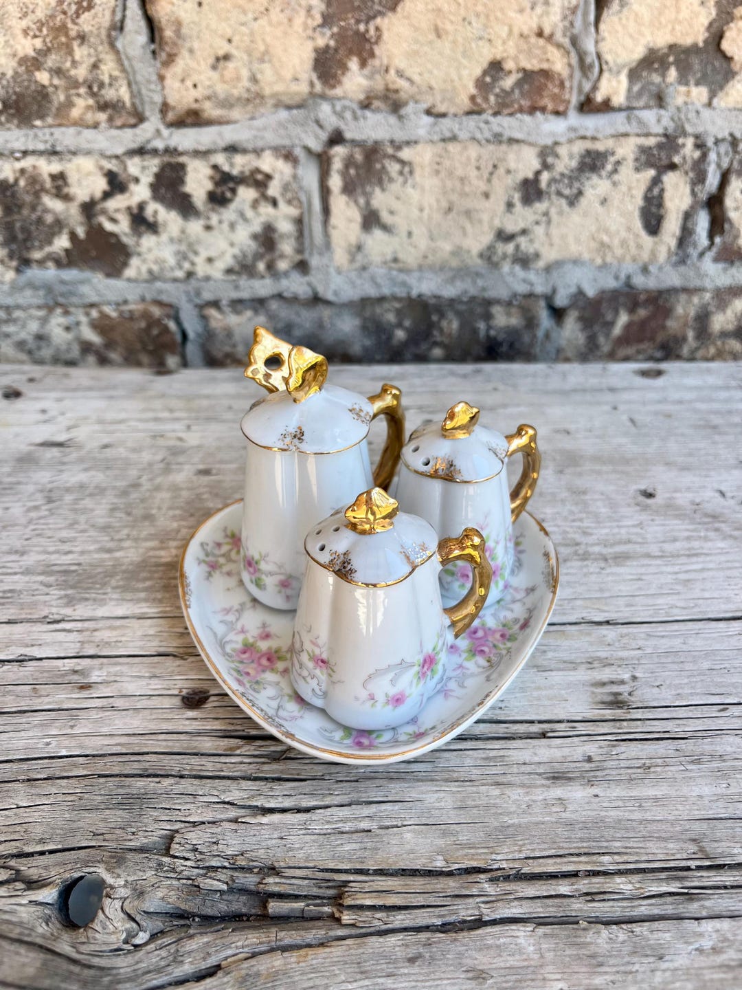 Lefton China Roses Lefton China / Hand Painted / Pink Roses / Condiment Set / Salt Shaker ...