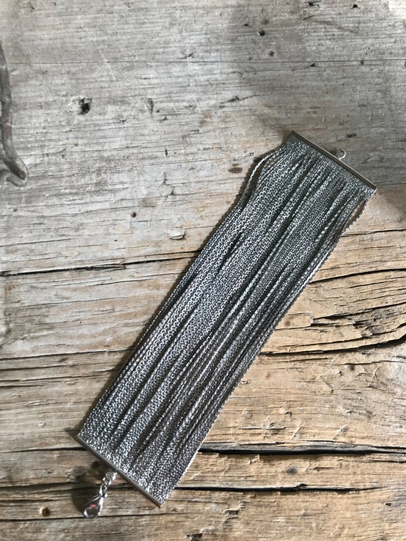 Silver Tone / Multiple Chains / Chain Link Bracel… - image 3