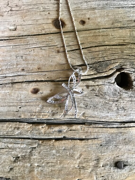 Sterling Silver / Sparkly Box Chain / Butterfly P… - image 3