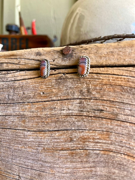 Sterling Silver / Drop Earrings / Rectangle Gemst… - image 3