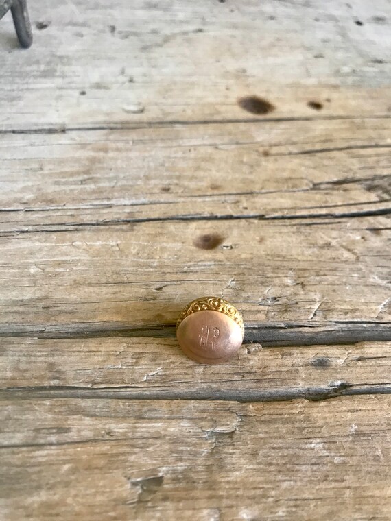 Rose Gold / Button Cufflink / Circular / Scroll W… - image 2