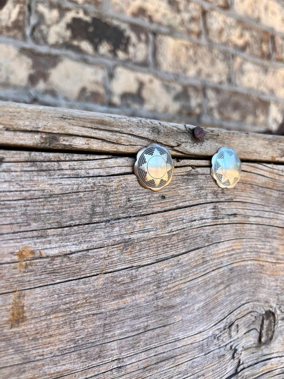 Sterling Silver / Stud Earrings / Native American… - image 2