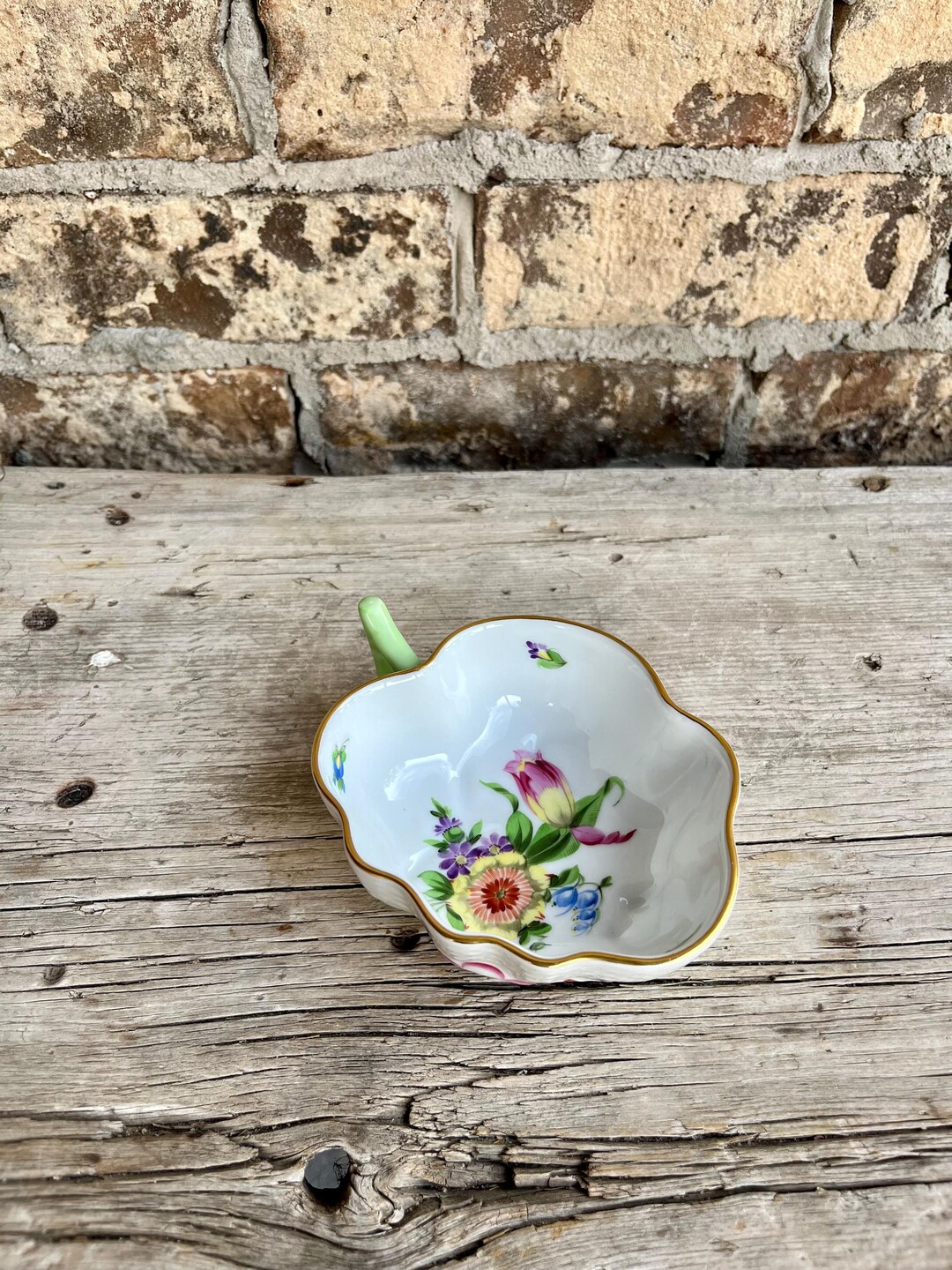 Herend Porcelain / Thousand Flowers / Green Handle / Hand Painted